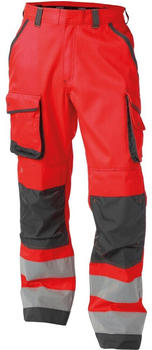 Fristads Warnschutzhose mit Kniepolstertaschen Chicago PESCO74 Neonrot/Zementgrau/Lang