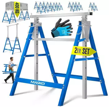 Masko Teleskop-Arbeitsbock h&ouml;henverstellbar 80-130cm, max. 200kg, klappbar