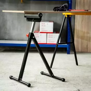 HomCom Rollenbock höhenverstellbar bis 90kg, Metall, schwarz (44x50x68-110cm)