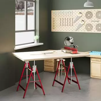 HomCom Arbeitsbock höhenverstellbar 80-130cm 200kg Stahl (2er-Set)
