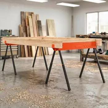 HomCom Sägebock 2er-Set, klappbar, höhenverstellbar, 500kg, 2x4-Halterung