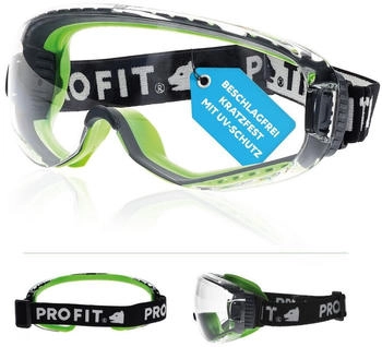 Fitzner T-Spex Vollsichtbrille schwarz/gr&uuml;n mit klarer Scheibe (8114)