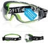 Fitzner T-Spex Vollsichtbrille schwarz/grün mit klarer Scheibe (8114)