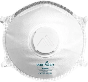 Portwest P304 FFP3 Dolomit Leichte Feinstaubmaske mit Ventil White