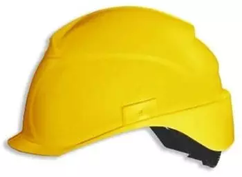 uvex Airwing B-S-WR Bel&uuml;fteter Bauhelm mit Drehrad Kurzer Schirm Gelb (9762131)