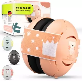 SCHALLWERK Mini+ Kapselgehörschutz für Babys & Kleinkinder, Koala Peach (Mini+)