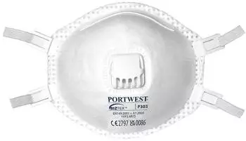 Portwest Dolomite FFP3 Feinstaubmaske mit Ventil, weiß, 10er-Pack (P303WHR)