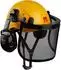 Tacklife MUSTBAU Schutzhelm-Set mit Gehörschutz und Netzvisier, gelb (PA-H2VBE90011Y)