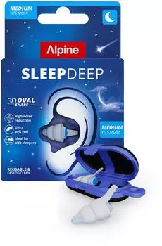 ALPINE Hearing Protection SleepDeep Ohrstöpsel zum Schlafen, Größe M, 27dB (111.21.169)