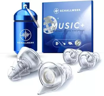 SCHALLWERK Music+ Gehörschutz-Ohrstöpsel, transparent