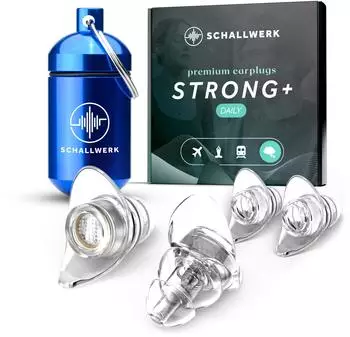 SCHALLWERK Strong+ Daily Gehörschutz-Ohrstöpsel, transparent