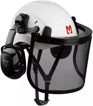 Tacklife Forstschutzhelm-Set mit Geh&ouml;rschutz und Netzvisier EN 397 (wei&szlig;)