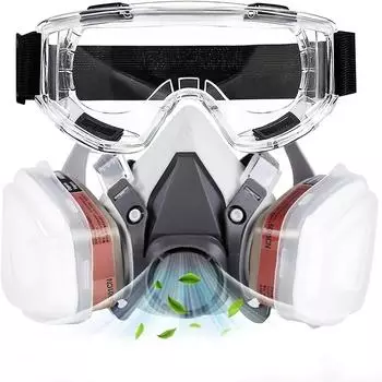 LuxusKollektion Atemschutz-Halbmaske FFP2 mit Filtern und Schutzbrille, wei&szlig;