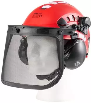 Trutzholm Forstschutzhelm mit Visier und Geh&ouml;rschutz, rot