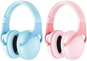 ProCase Kinder-Kapselgeh&ouml;rschutz NRR 24dB, faltbar, rosa/blau, 2er-Set