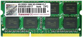 Transcend 4GB SO-DIMM DDR3 PC3-8500 CL7 (TS4GAP1066S)