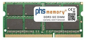 PHS-memory 8GB DDR3 passend für Panasonic ToughBook CF-D1 MK3 SO DIMM 1600MHz Notebook