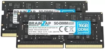 Brainzap DDR4 SO-DIMM 32GB (2x16GB) 2133MHz CL15 Non-ECC Unbuffered (BS-D4-32GK2-SO-2R-2133P-SC0-10)