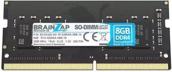 Brainzap DDR4 SO-DIMM 8GB 3200MHz CL22 Unbuffered Non-ECC (BS-D4-8G-SO-1R-3200AA-SBB-10)