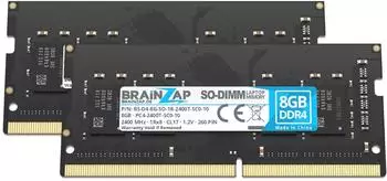 Brainzap DDR4 SO-DIMM 16GB (2x8GB) 2400MHz CL17 Non-ECC Unbuffered (BS-D4-16GK2-SO-1R-2400T-SC0-10)