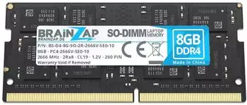 Brainzap DDR4 SO-DIMM 8GB 2666MHz CL19 Non-ECC Unbuffered (BS-D4-8G-SO-2R-2666V-SE0-10)