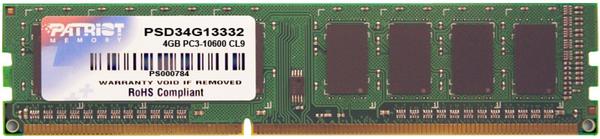 Patriot Signature 4GB DDR3 PC3-10600 CL9 (PSD34G13332)