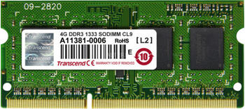 Transcend JetRAM 4GB SO-DIMM DDR3 PC3-10667 CL9 (JM1333KSH-4G)