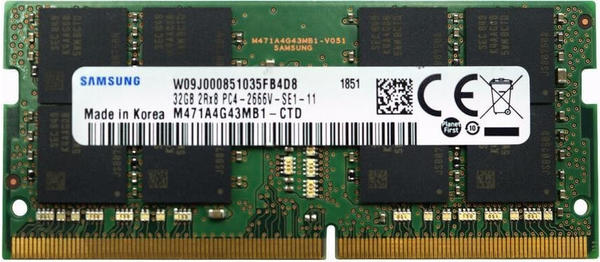 Samsung 32GB SODIMM DDR4-2666 CL19 (M471A4G43MB1-CTD)