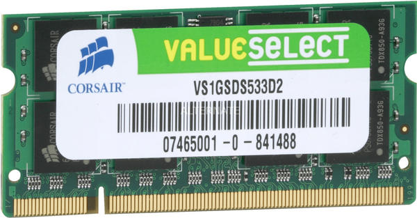 Corsair Value Select 1GB SO-DIMM DDR2 PC2-4200 (VS1GSDS533D2) CL4