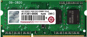 Transcend 4GB SODIMM DDR3 PC3-12800 CL11 (TS512MSK64V6H)