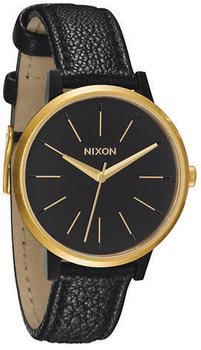 Nixon The Kensington Leather Black Raw Gold