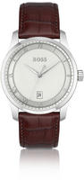 BOSS Quarzuhr "PRINCIPLE" Herrenuhr, Armbanduhr, Datum, Lederarmband