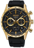 Seiko SSB446P1 Herrenuhr Chronograph Schwarz/Goldfarben