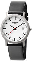 Boccia 3622-01 Herrenuhr Titan mit schwarzem Lederband