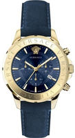 Versace Herren Uhr Armbanduhr Chronograph Signature VEV601423 Leder - Blau