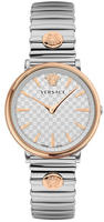 Versace VE8105022 V-Circle Lady weiss silber ros&eacute;gold Edelstahl Damen Uhr NEU -