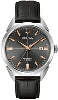 Bulova Automatikuhr Armbanduhr, Herrenuhr, Damenuhr, Lederarmband, Saphirglas