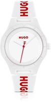 HUGO Quarzuhr "LIT" Armbanduhr, Herrenuhr, Mineralglas, Silikonarmband