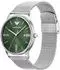 Emporio Armani Uhr mit drei Zeigern und schwarzem Mesharmband Ar11578