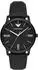 Emporio Armani Uhr mit drei Zeigern, Datumsanzeige und schwarzem Lederarmband AR11572