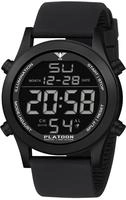 KHS PLABSD.SB Digital-Herrenuhr Platoon Schwarz Silikonband