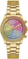 Multifunktionsuhr GUESS "SOL", gold (goldfarben), Armbanduhren, Damen, Armbanduhr,