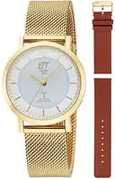 ETT Eco Tech Time ELS-11619-11MS Funk-Solar Damenuhr Atacama Goldfarben mit 2