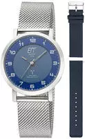 ETT Eco Tech Time ELS-11617-32MS Funk-Solar Damenuhr Atacama Edelstahl mit 2...