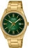 Edelstahl, goldfarben, grün: Casio Collection MTP-1302