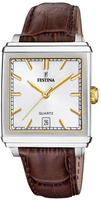 Festina Quarzuhr "On The Square" Armbanduhr, Herrenuhr, Damenuhr, Lederarmband, Datum