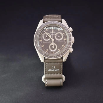 Swatch x Omega Bioceramic Moonswatch on Earth desert