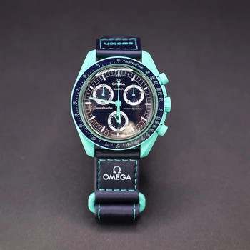 Swatch x Omega Bioceramic Moonswatch on Earth polar lights