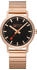 Mondaine Classic 40 Mm Watch (A660.30360) Railway Black Dial Rose Gold