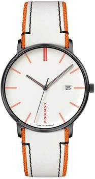 Junghans FORM Quarz Armbanduhr Weiß/Orange (041/4480.00)